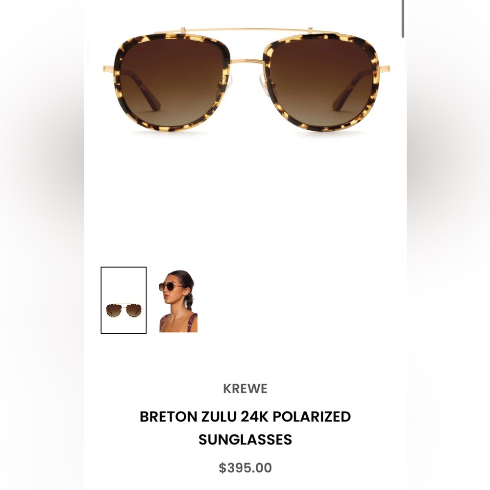 NWT KREWE Breton Zulu 24K Polarized Sunglasses (Amber Gradient) - Sold Out!